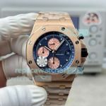 OMF Super Copy Audemars Piguet Blue Face Royal Oak Offshore 26238 Rose Gold Watch 
